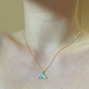 Whale Tail Necklace, Whale Tail Pendant, Sterling Silver, Birthday Gift, Anniversary Gift, Gift for Her, Mother-of-Pearl, Christmas Gift