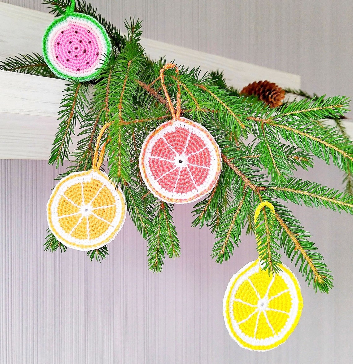 Christmas ornaments round Handmade Christmas decorations | Etsy