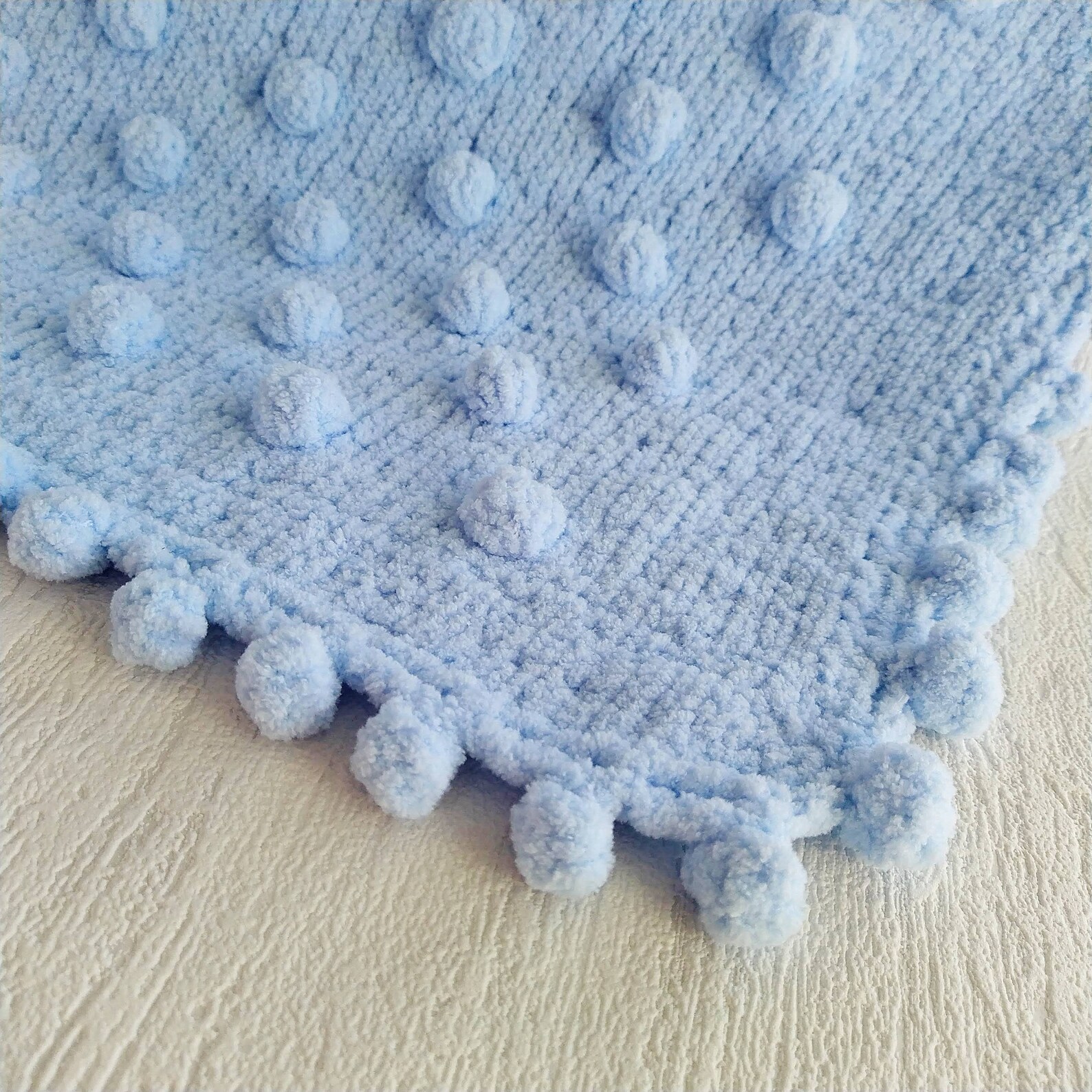 Bobble baby blanket pattern Pompom blanket baby Knit baby Etsy