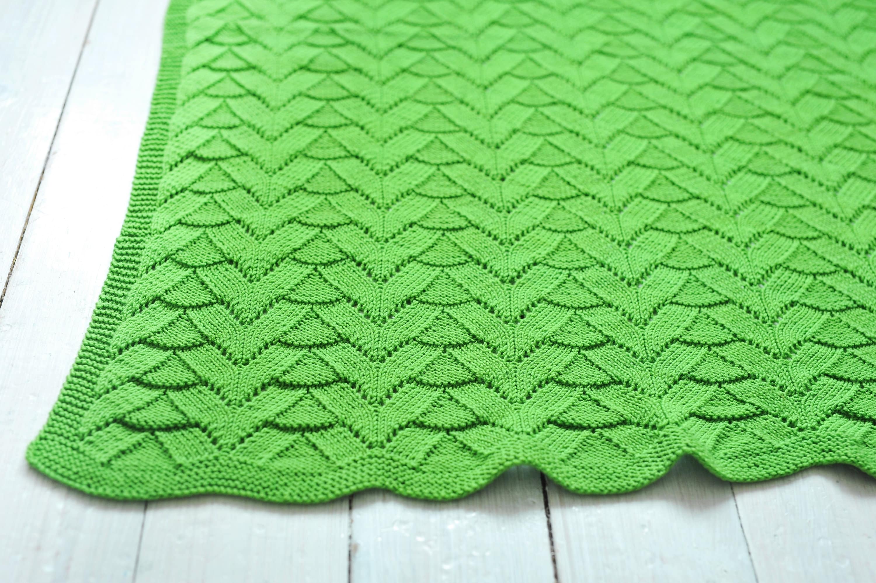 Knit blanket baby Merino wool blanket Throw blanket green Etsy