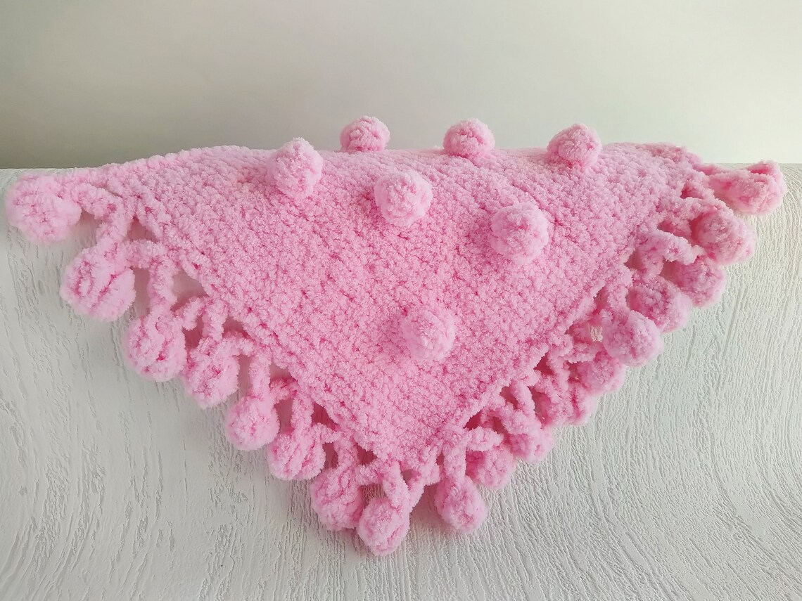 Bobble baby blanket pattern Pompom blanket baby Knit baby Etsy