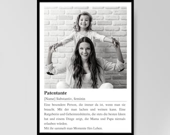 Patentante fragen personalisiertes Geschenk Patentante werden Patentante Geschenk Taufe Patentante personalisiertes Poster Geschenk Taufe