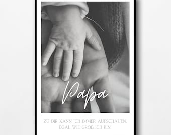 Geschenk Papa personalisiert Geschenkidee zum Vatertag personalisiertes Poster mit Foto Spruch Geburtstagsgeschenk Vater Mann Ehemann