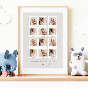 Fotocollage Geschenk 1. Geburtstag personalisiertes Poster Baby Fotos personalisiertes Babyposter Dekoration Kinderzimmer Erinnerungen