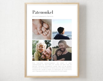 Gift godfather personalized ask godfather will you be my godfather photo gift godfather gift baptism godfather photo poster