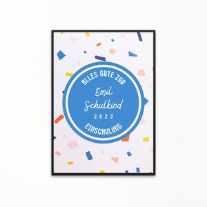 Geschenk Einschulung personalisiertes Poster Schulkind Geschenk zur Einschulung Junge Mädchen Einschulung 2023 Inhalt Schultüte