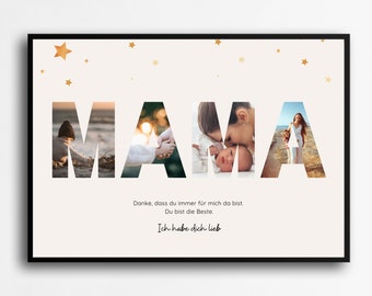 Weihnachtsgeschenk für Mama Geschenk Muttertag Geburtstag personalisiertes Poster Mama Fotoposter Mama Danke Geschenkidee Geschenk von Kind