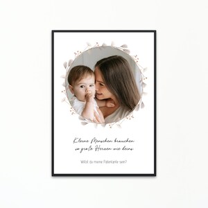 Geschenk Patentante fragen Geschenkidee Patentante werden personalisiertes Poster Patentante Geschenk Taufe Patin werden