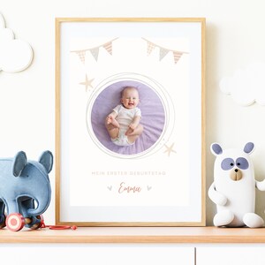 Fotocollage Geschenk 1. Geburtstag personalisiertes Poster Baby Fotos personalisiertes Babyposter Dekoration Kinderzimmer Erinnerungen