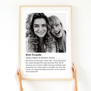 Personalisiertes Poster | Beste Freundin Geschenk | Definition Beste Freundin | Geschenk Freundin | Freundschaft | Geschenk Valentinstag