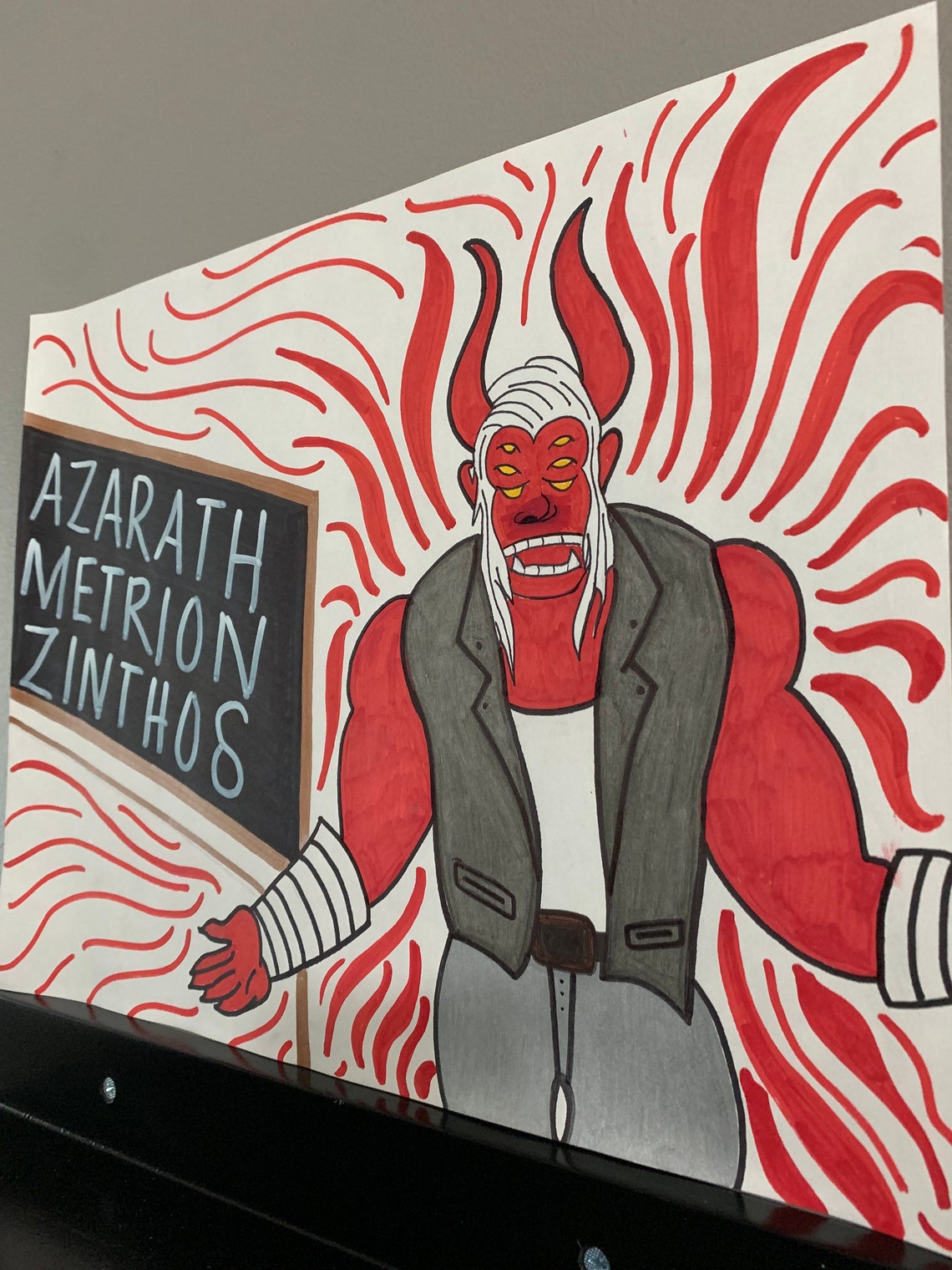 TRIGON Fan Art Original Painting of Ravens Dad Devil Art 11 x Etsy