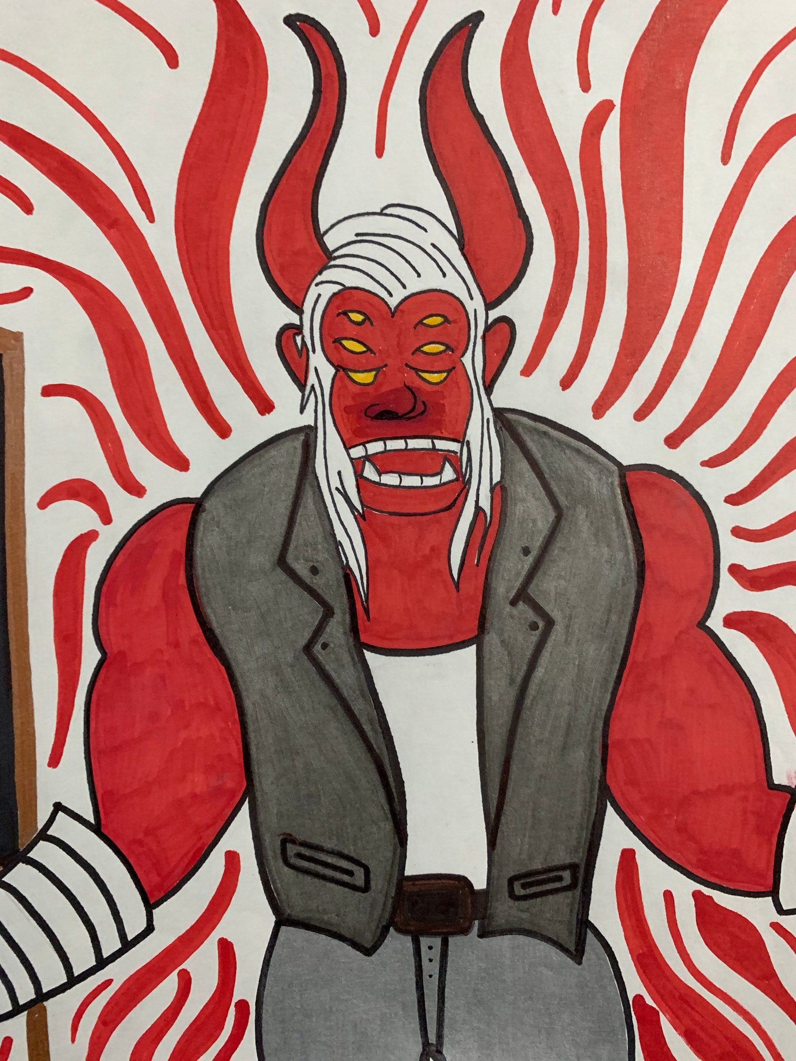 TRIGON Fan Art Original Painting of Ravens Dad Devil Art 11 x Etsy