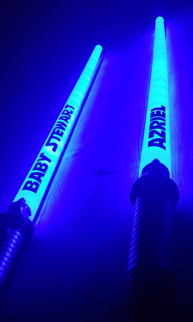 Gender Reveal Personalized Light Up Space Sabers Set of 2 Etsy