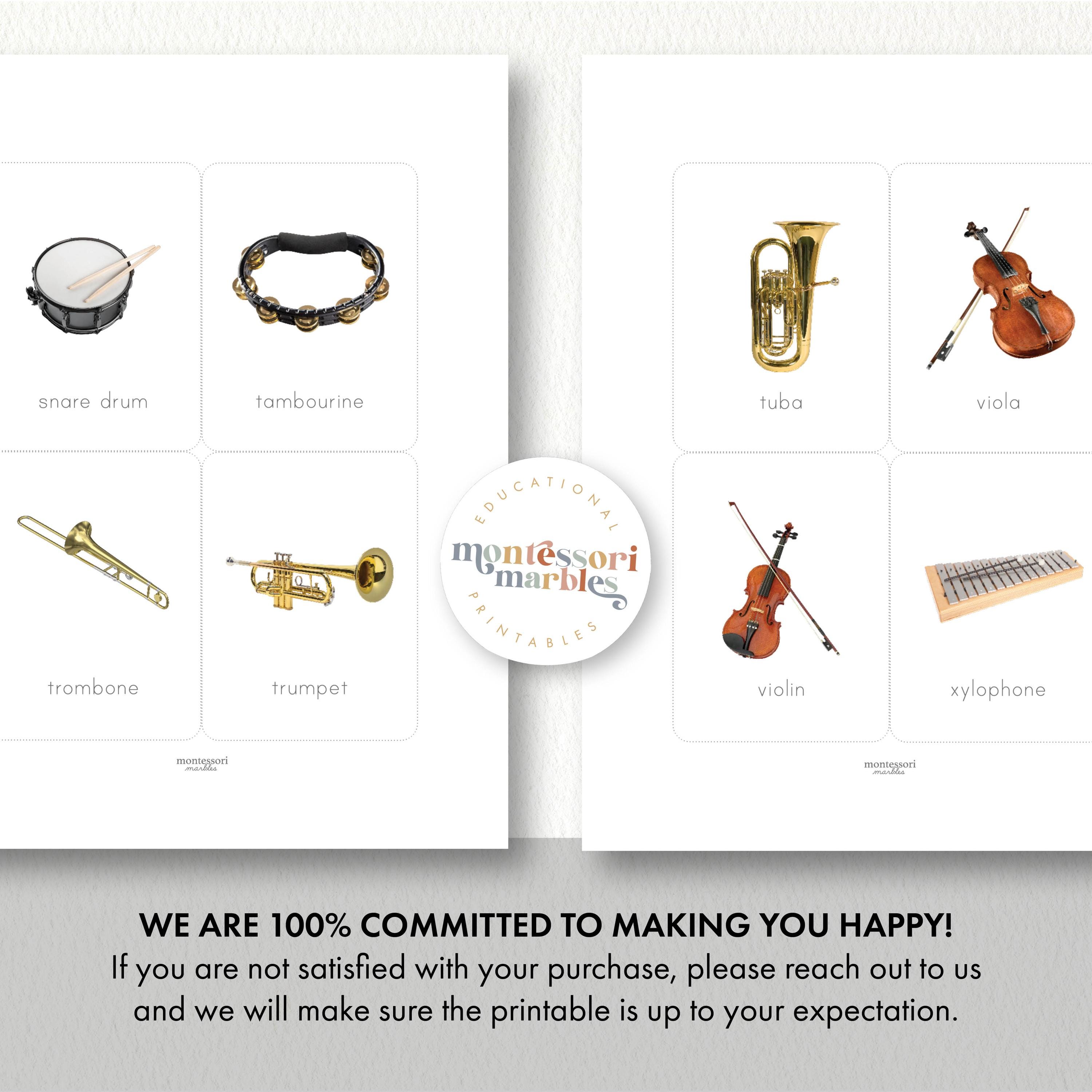 Musical Instrument Flash Cards | Montessori Cultural | Music Education ...