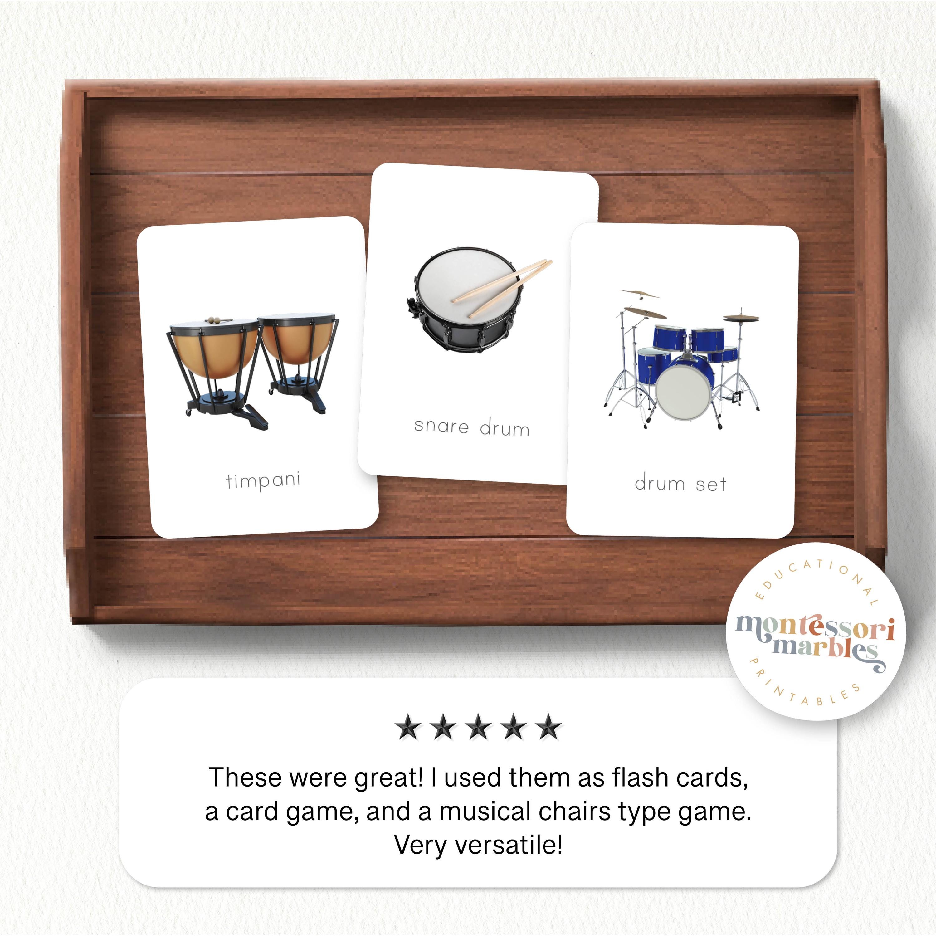 Musical Instrument Flash Cards | Montessori Cultural | Music Education ...