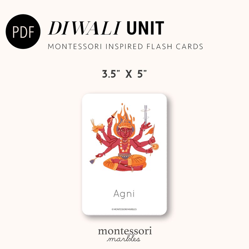 HINDU Gods Flash Cards Montessori Inspired Activity Etsy