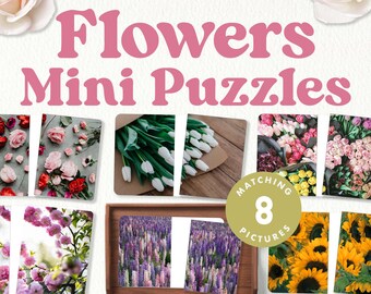 Spring Flowers Complete The Pictures | Montessori Science | Toddler Activity Nature Ages 2-5 | Printable PDF