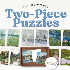 CLAUDE MONET Complete a atividade de cartões ilustrados para artistas famosos, crianças Montessori, Montessori em casa, Montessori para os primeiros anos