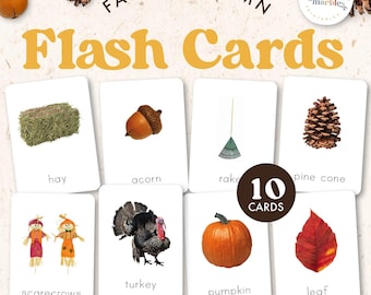FALL UNIT Flash Cards | Real Pictures Flash Cards | Montessori Inspired Printable Flash Cards for Preschool | Vocabulary Builder for Autumn