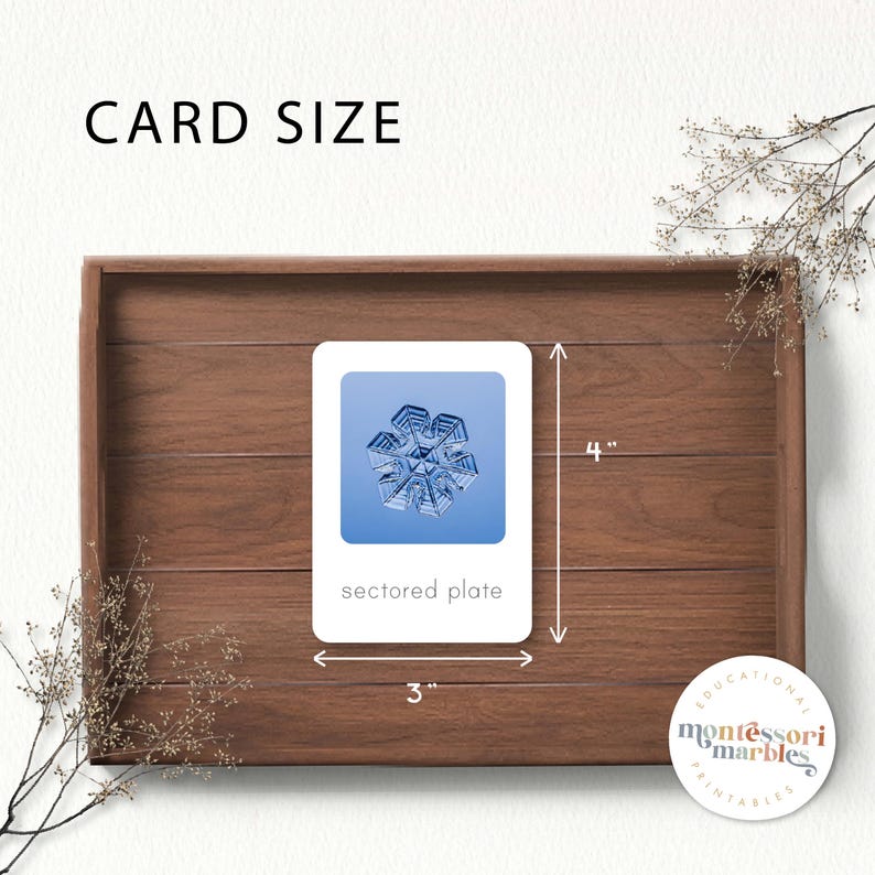 Snowflakes Flash Cards | Real Crystal Photos Winter Science Activity Printable Montessori Learning Ages 3-8 Educational PDF image 5