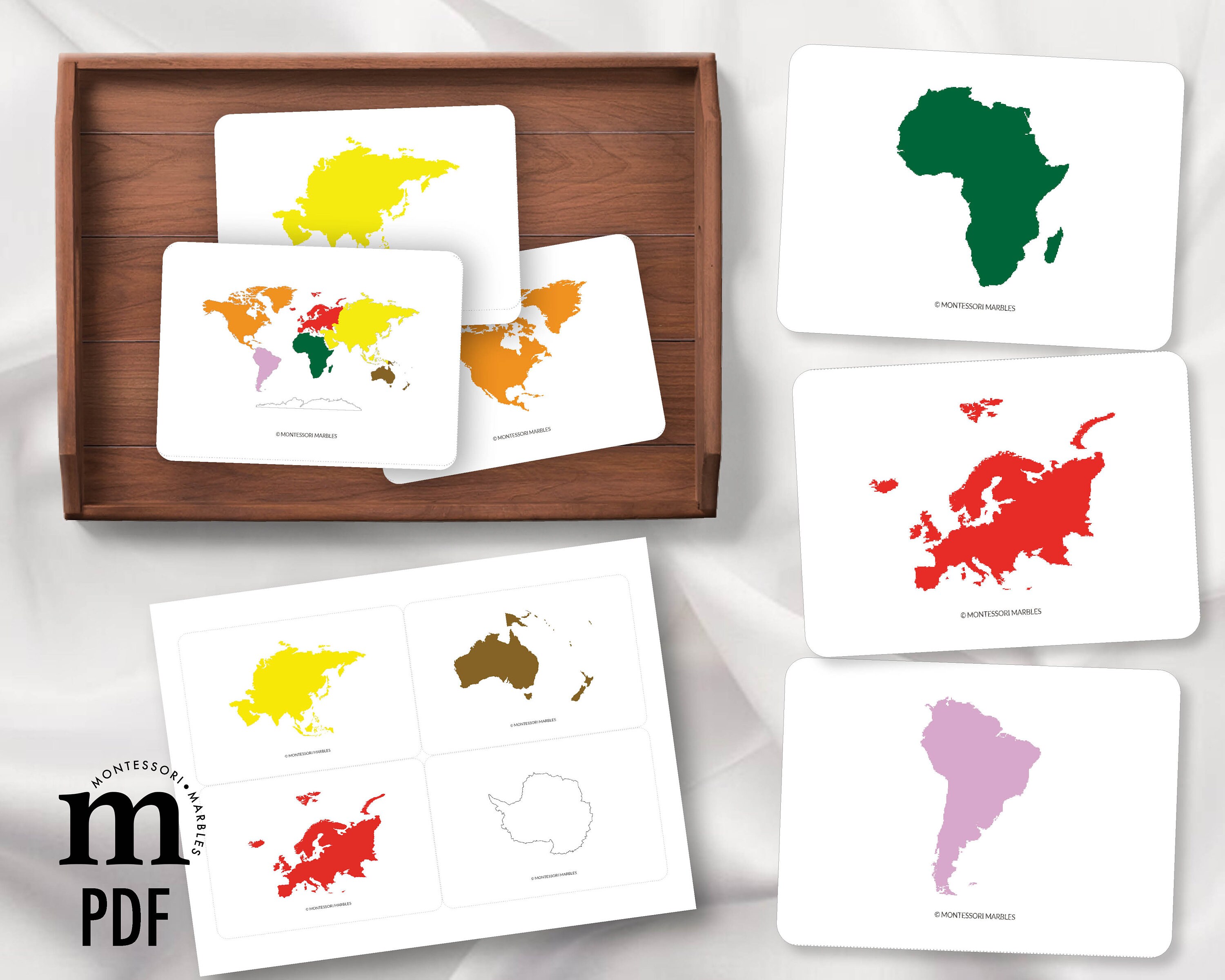 Continents Picture Cards | Montessori Geography Printable | Preschool ...