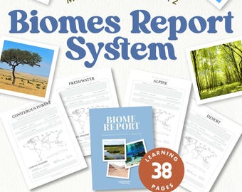 Biome Report Vorlagen | Earth Science Grafik-Organisatoren | Montessori Forschung Arbeitsblätter Alter 9-12 | PDF-Datei