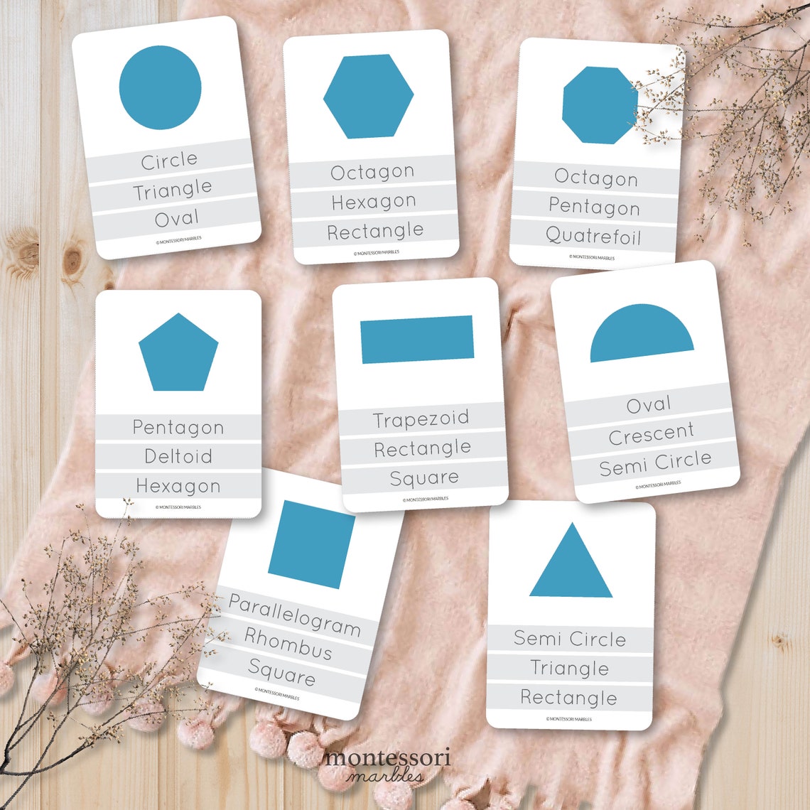 Shapes Quiz Flash Cards for Math Printable Activity Worksheet Etsy