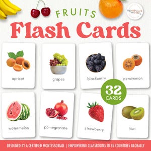 FRUITS Flash Cards | Montessori Inspired Resources with Real Pictures | Fruits Study Unit