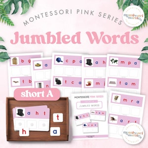 Montessori Pink Series: Short A Jumbled Word Cards (Digital Download)