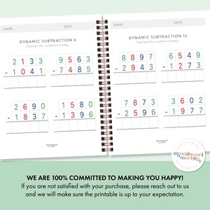 Subtraction Worksheets Grade 4-6 | Math Drills Ages 9-12 | Advanced Four-Digit Mastery PDF | Montessori Printable image 10