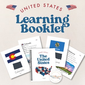 VEREINIGTE STAATEN Lern-Heft | Montessori inspiriert druckbare | Lernen Sie mehr über USA Bundesstaaten und Hauptstädte | Elementare Geographie