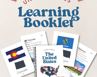 Libretto didattico degli STATI UNITI / Stampabile ispirato a Montessori / Scopri gli stati e le capitali degli Stati Uniti / Geografia elementare