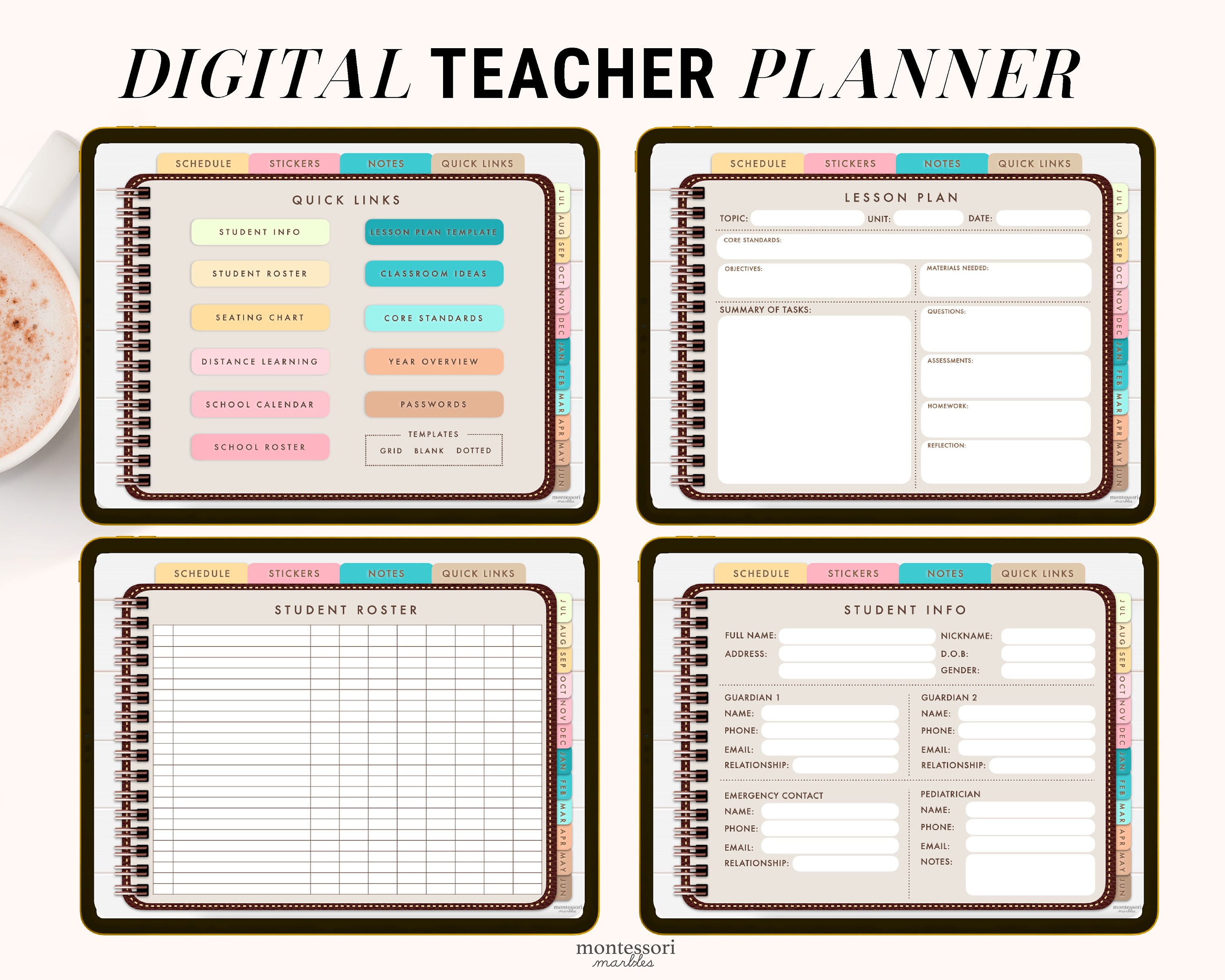 DIGITAL TEACHER PLANNER Lesson Plan Template Teacher's Etsy