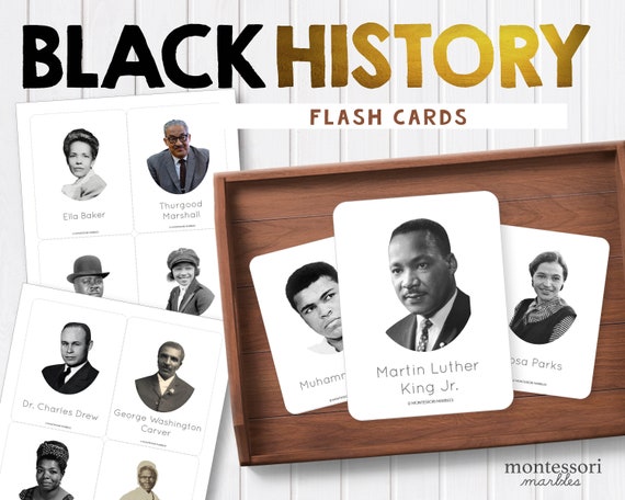 BLACK HISTORY MONTH Famous African Americans Flash Cards