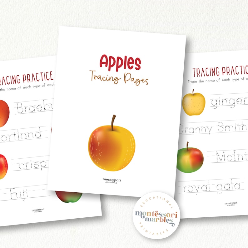 Apple Montessori Activity Bundle | Fall Visual Skills and Math ...