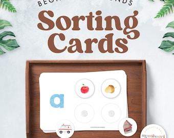 Beginning Sounds Sorting Cards | Montessori Language | Early Literacy Phonics Preschool | Printable PDF