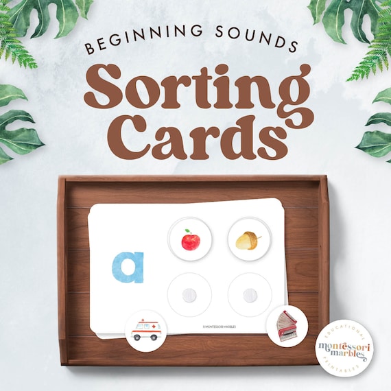 Beginning Sounds Sorting Cards | Montessori Language | Early Literacy Phonics Preschool | Printable PDF