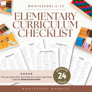 Montessori 6-12 Curriculum Checklist | Elementary Scope and Sequence | Lesson Presentation Tracker | Homeschool PDF