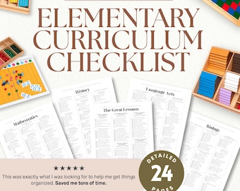 Montessori 6-12 Curriculum Checklist | Elementary Scope and Sequence | Lesson Presentation Tracker | Homeschool PDF