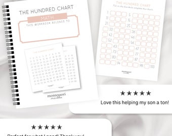 THE HUNDRED CHART | Montessori Math Workbook | Count 1 to 100 | Montessori Math at home | Homeschool Learning Materials for Kindergarten