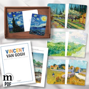 VINCENT VAN GOGH Complete the Picture Cards Activity for Famous Artists, Montessori Toddlers, Montessori at Home, Baby Flash Cards