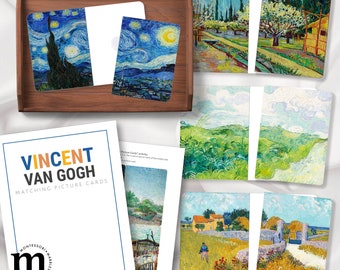 VINCENT VAN GOGH Complétez l'activité des cartes illustrées pour les artistes célèbres, les tout-petits Montessori, Montessori à la maison, les cartes flash pour bébés