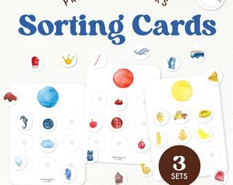 Primary Colors Sorting Cards | Montessori Sensorial | Color Box 1 Extension Ages 2-5 | Printable PDF