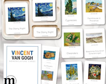 VINCENT VAN GOGH Montessori Nomenclature Cards, Preschool Arts History, Famous Artists, Van Gogh Activity