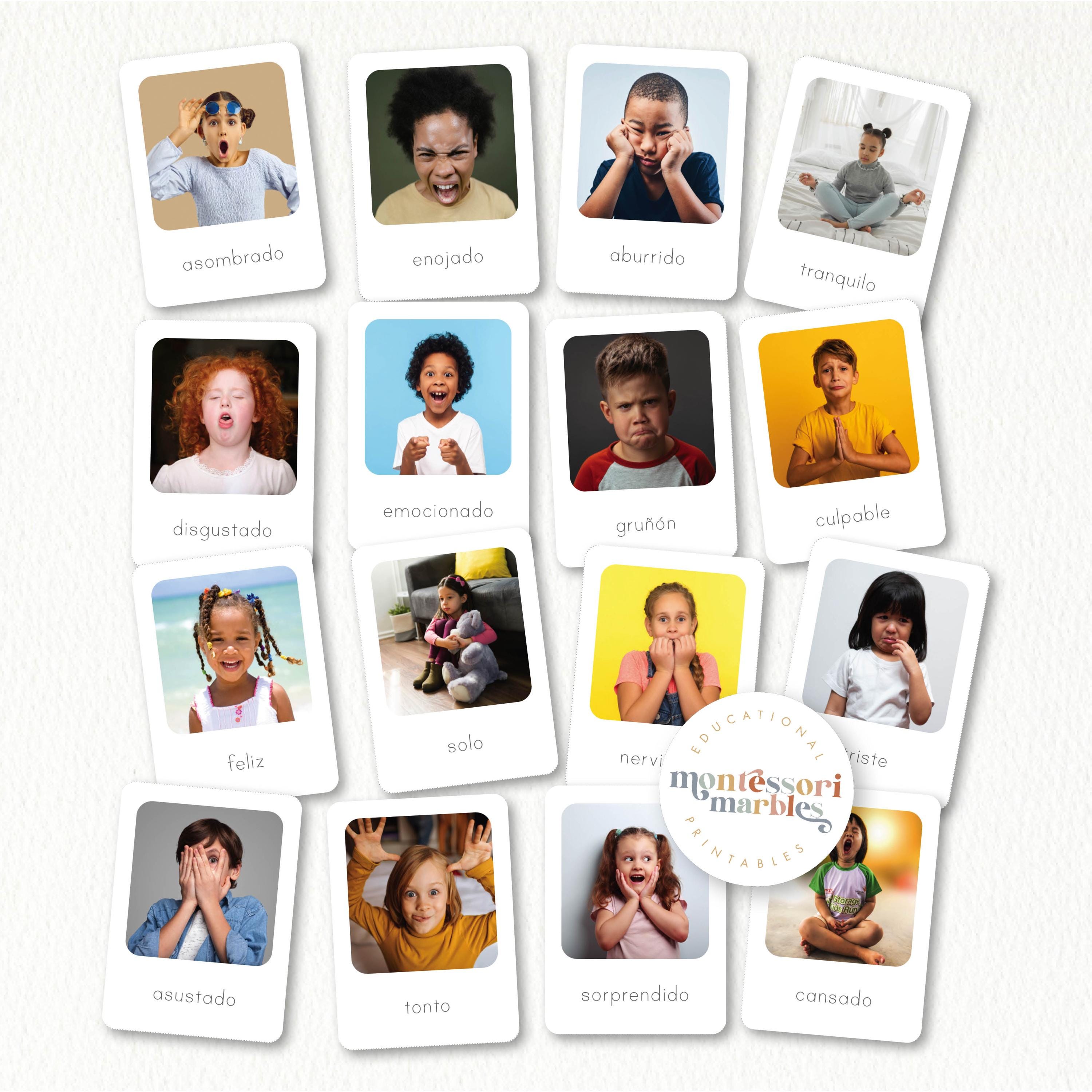 Montessori Emotions Flash Cards | Social Emotional Learning Spanish ...