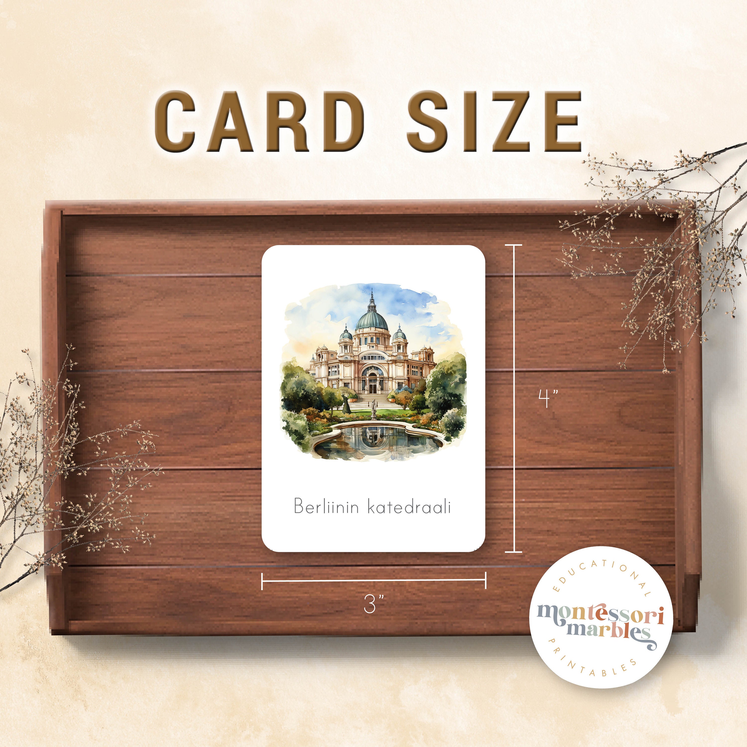 Landmarks Flash Cards in Finnish | Montessori World Geography Learning ...