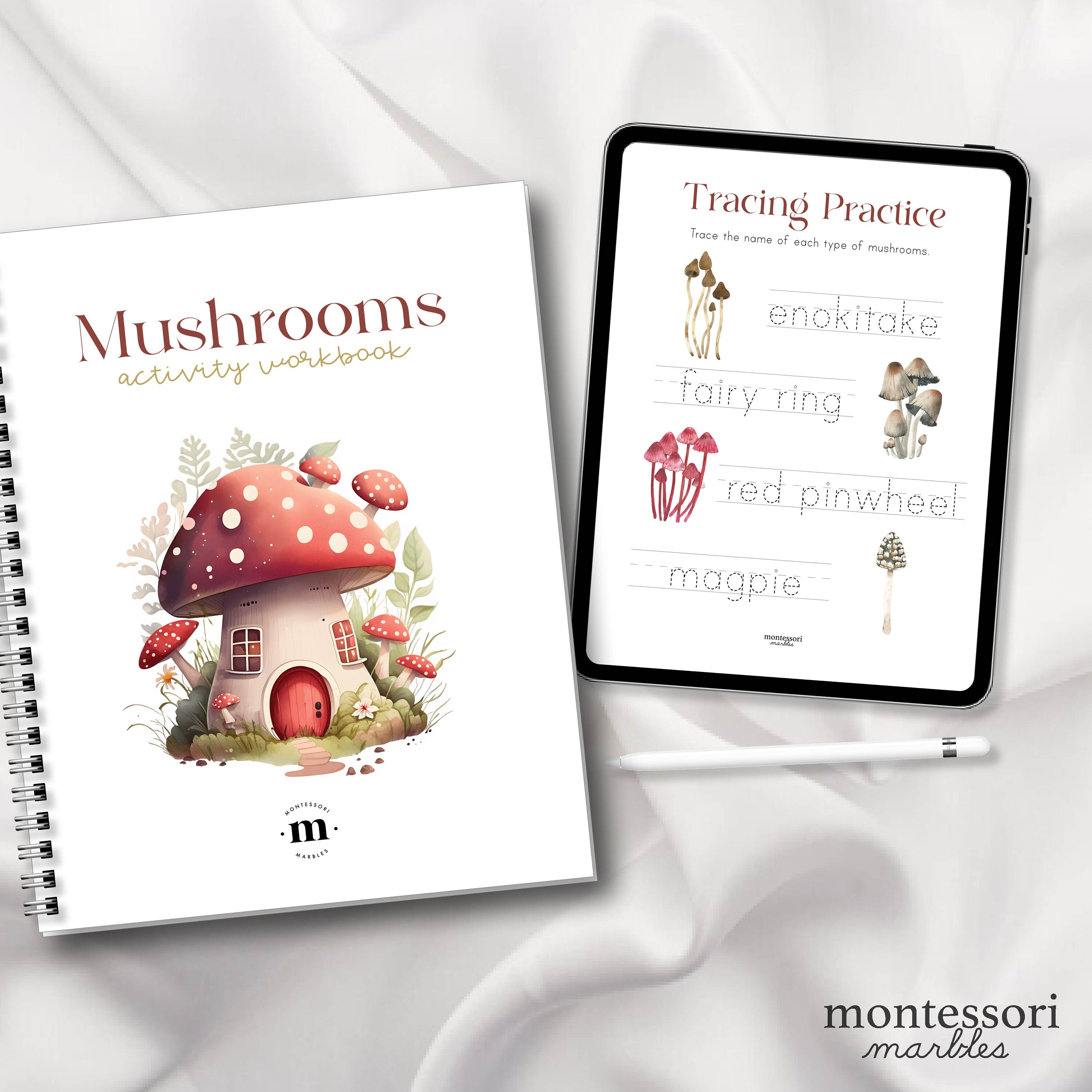 MUSHROOM Activity Workbook and Flash Cards Fun Printable for Fall