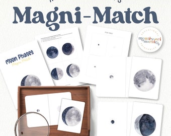 Moon Phases Matching Game: Montessori Lunar Cycle (Digital Download)