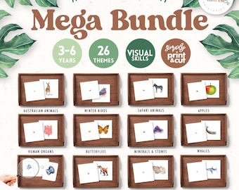 Matching Activity Bundle | Montessori Sensorial | 26 Themes Magni Match Cards Preschool | Printable PDF
