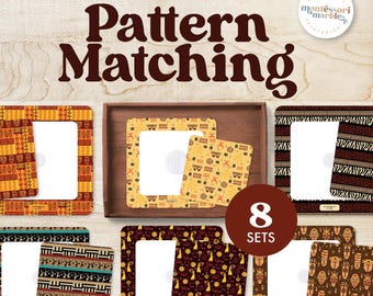 Africa Pattern Matching Cards | African Cultural Patterns Activity PDF Ages 3-6 | Montessori Visual Discrimination